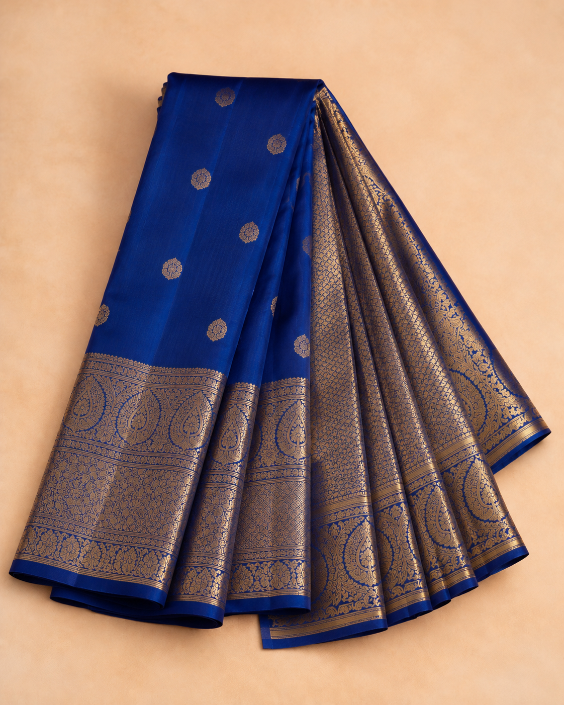 Royal blue soft silk saree