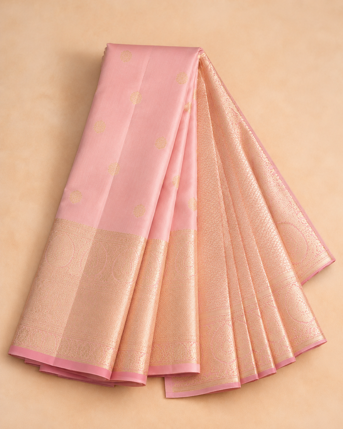 Pastel pink soft silk saree