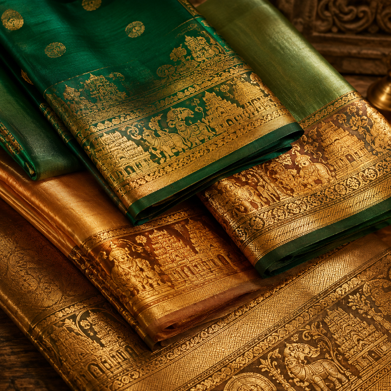 Temple border sarees