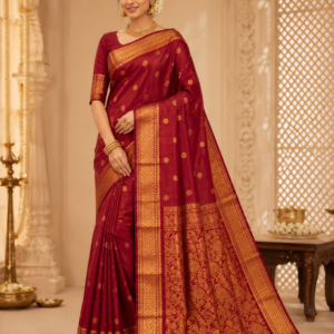 Crimson Gold Kanchipuram Silk Saree